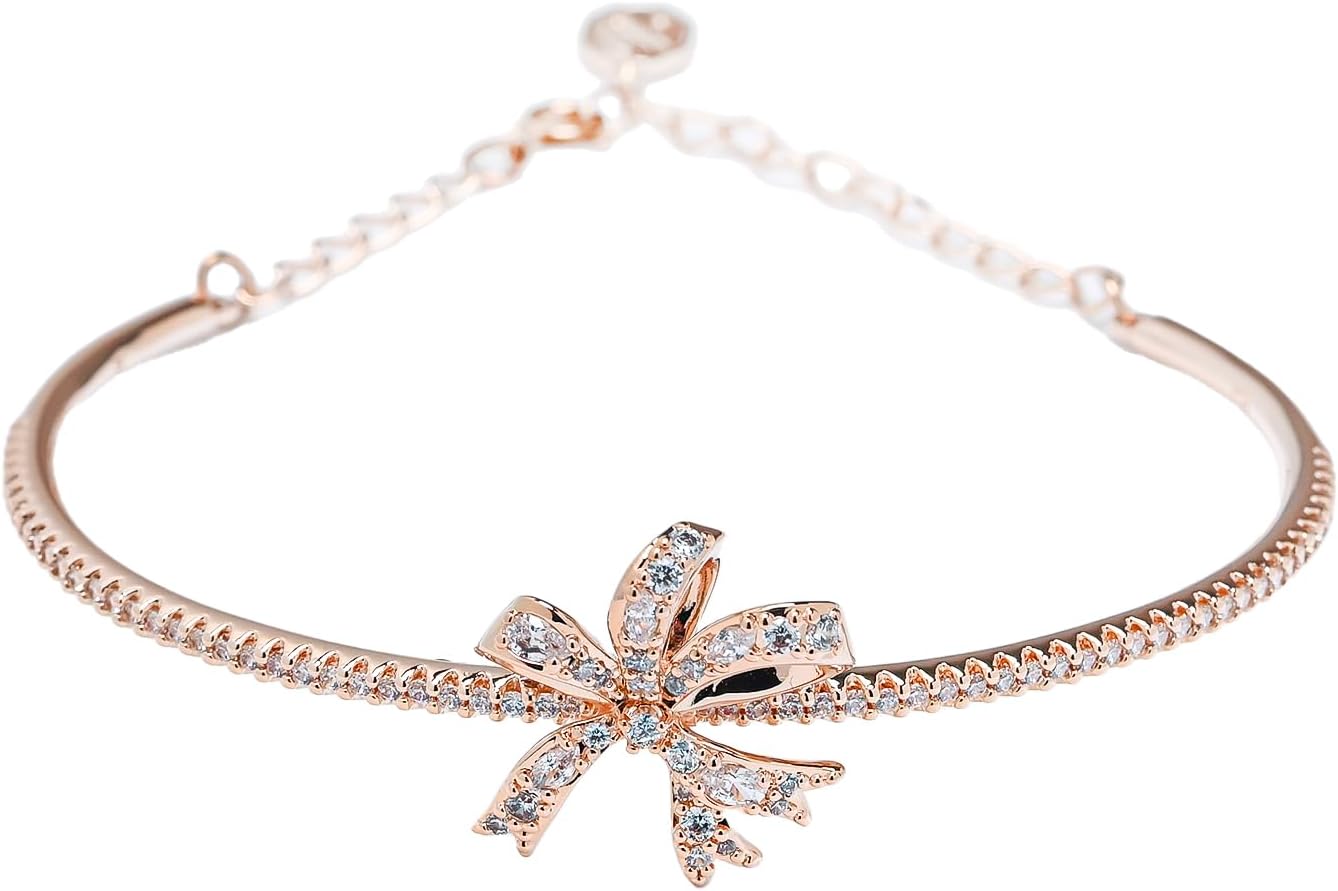 SWAROVSKI Volta 5647565 ブレスレット、リボン、バングル、ローズゴールド、フリーサイズ、ローズゴールド シルバー