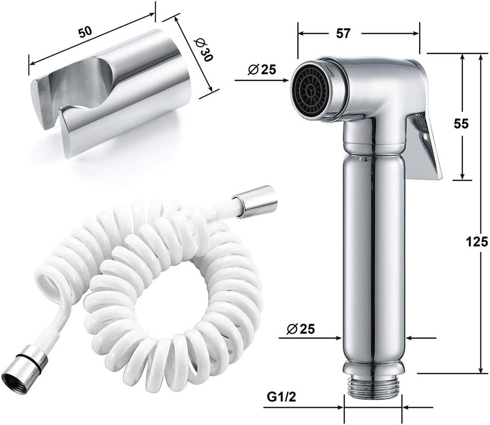 Shower Drainage Cover Toilet Sprayer Tap Shattaf Sprayer Washing Small Shower Head Flush Clean Bidets (Size : C) (D)