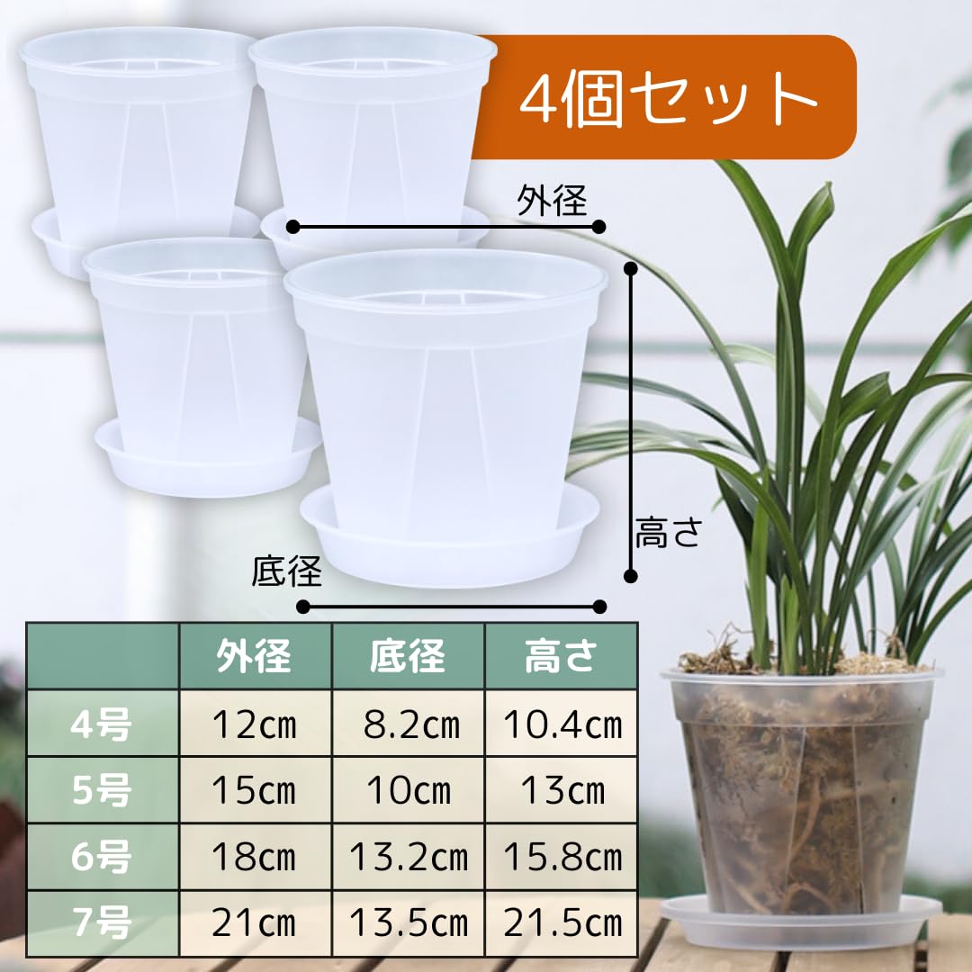 Amazon.co.jp: I'm so happy 植木鉢 透明 プラスチック スリット