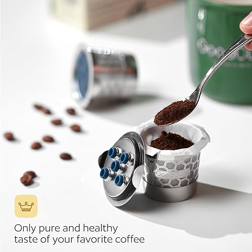 Miniatura 8 de 2 tazas K reutilizables de acero inoxidable para Keurig K Supreme, K Supreme Plus, K Slim, K-Duo Hot & Iced con tecnología Multistream 2 filtros de