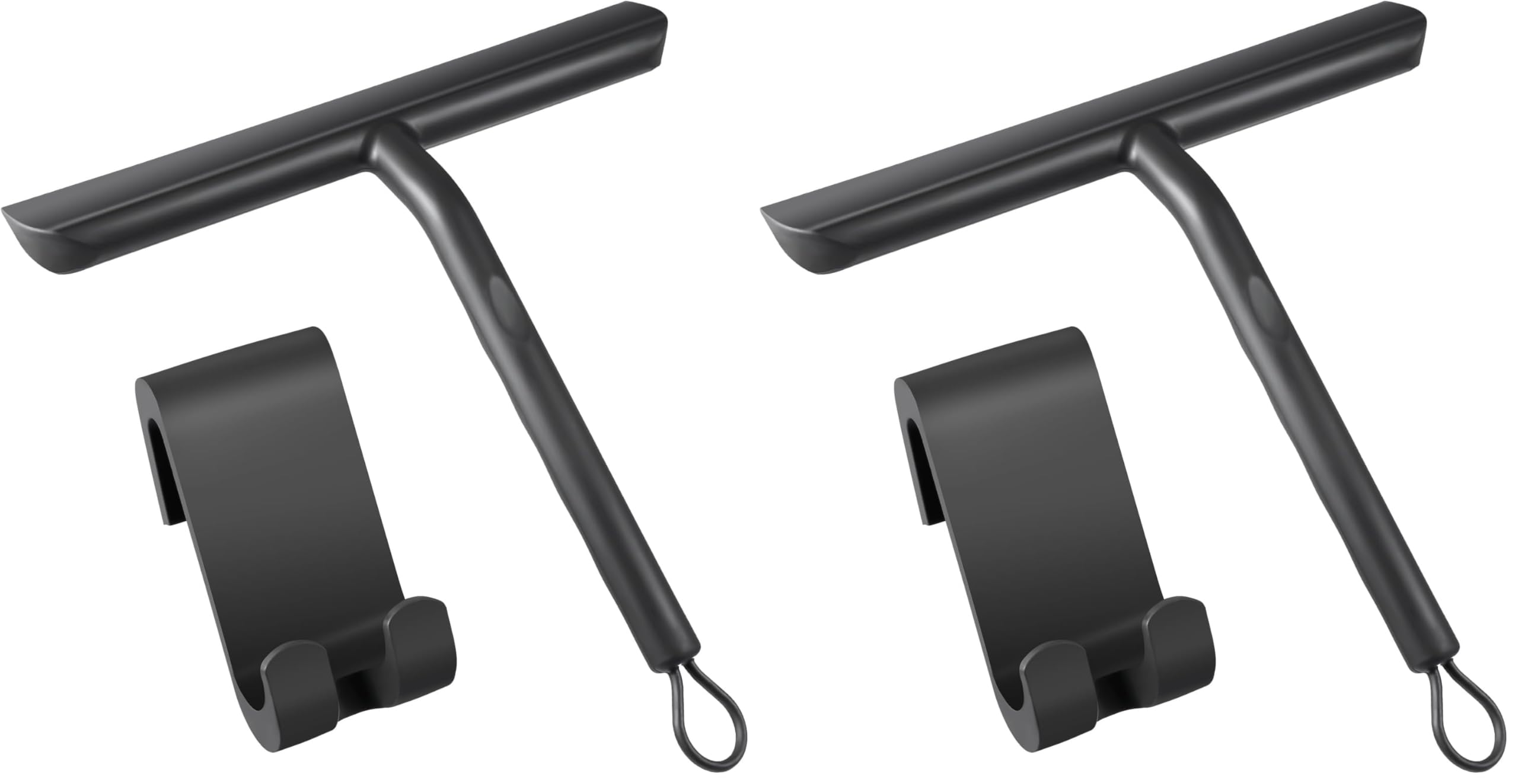Raclette de douche noire Vinabo de 21cm pour vitre et miroir de salle de bain en lot de 2