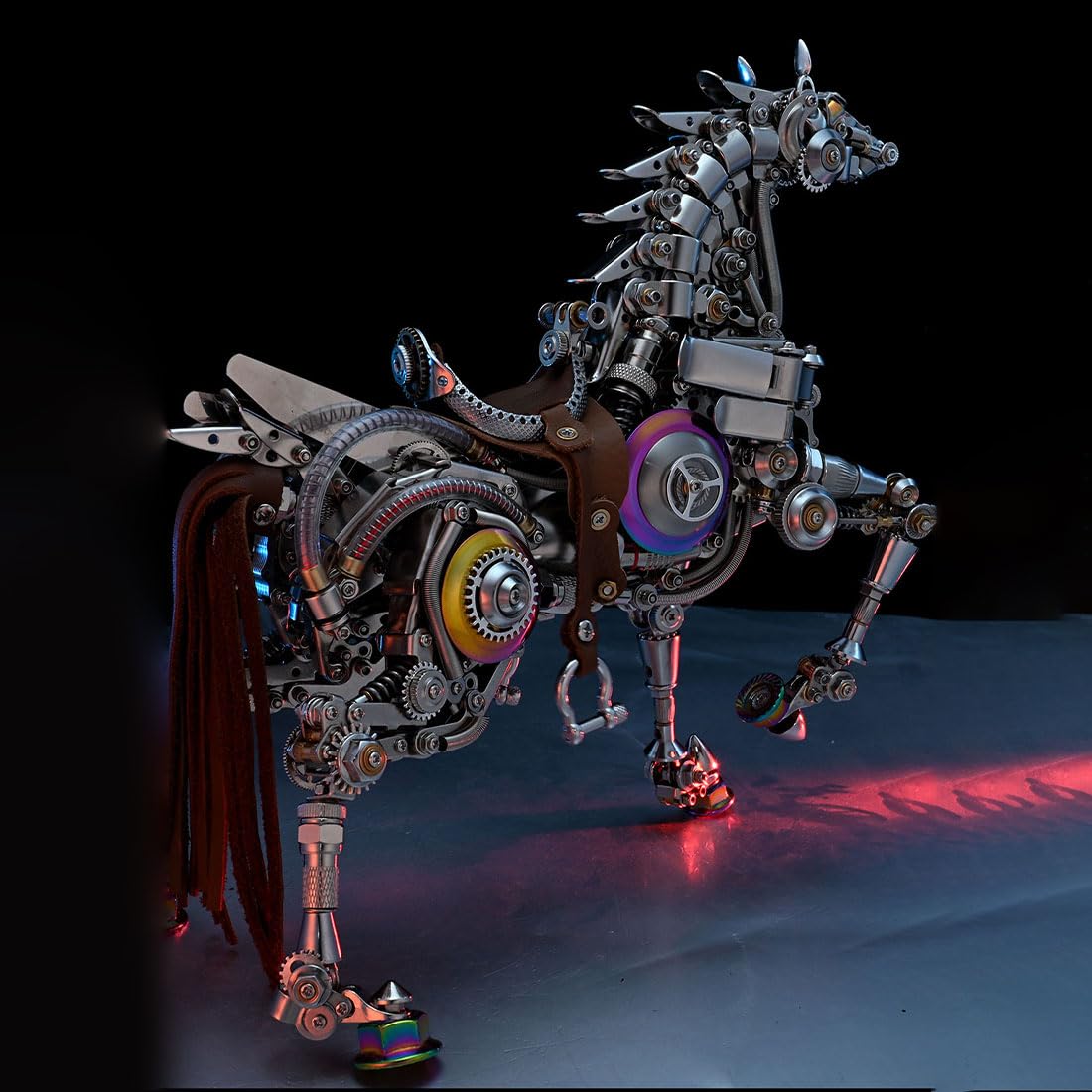 Metalowe puzzle 3D dla dorosłych, steampunk, metalowe, mechaniczne koń, zestaw do budowy z ruchomymi przegubami, mechaniczne puzzle 3D, rzeźba konia, dekoracja i prezenty, 1500 elementów
