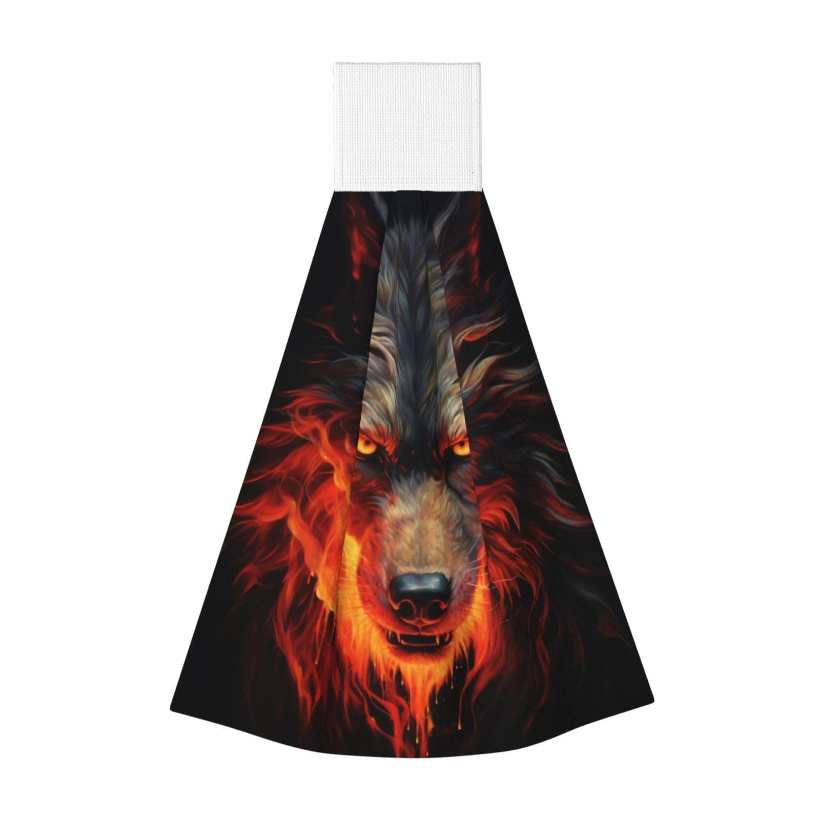 Red Wolf and Fire Highly Absorbent Dish Towels Soft Coral Fleece Wipe
