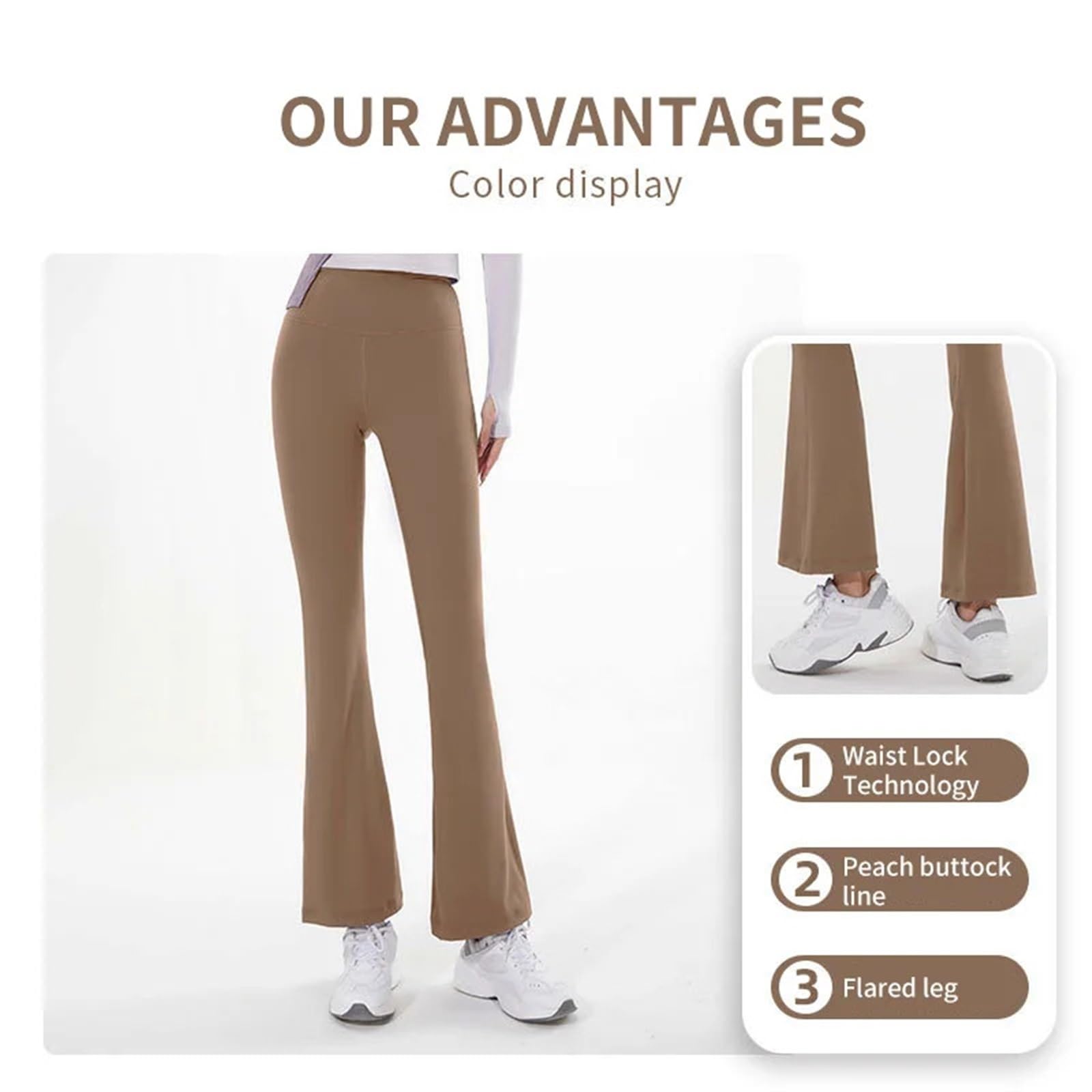Leggings Donna Leggings Svasati Pantaloni da Yoga Pantaloni a Gamba Larga a Vita Alta da Donna Pantaloni Sportivi da Palestra Neri Pantaloni Svasati Taglie Forti(YG-2,M)