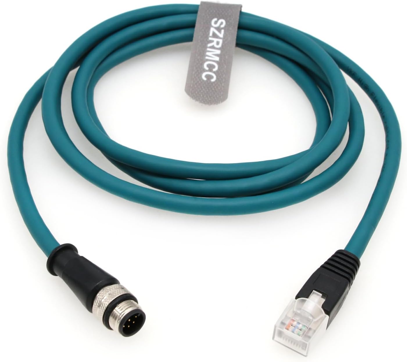 SZRMCC M12 A Code 8 Pin Male to RJ45 Ethernet Cable Cat6 Gigabit Shielded Waterproof Sensor Actuator Network Cable for Cognex in-Sight 7000 DMR-300 Industrial Camera Vision Sensors (Blue, 3m)