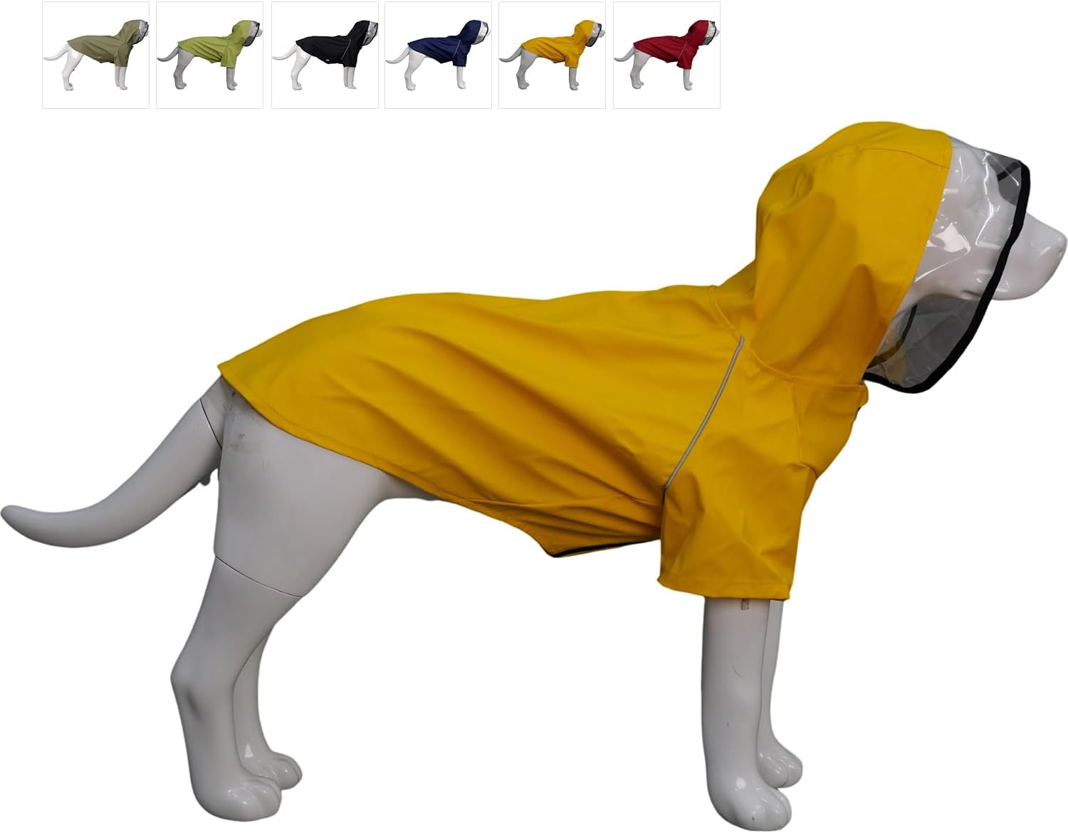 LoveLonglong Premium Waterproof Dog Raincoat with Reflective Safety Features Pet Raincoats for Large Medium Small Dogs Yellow L L (for Small Dogs) Yellow