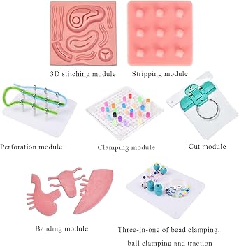 Human Abdominal Simulation Box Laparoscopic Trainer Simulator Training Box Realistic Exercise Bag Laparoscopic Surgery 4 Training Devices 9 Training Modules Practical Training