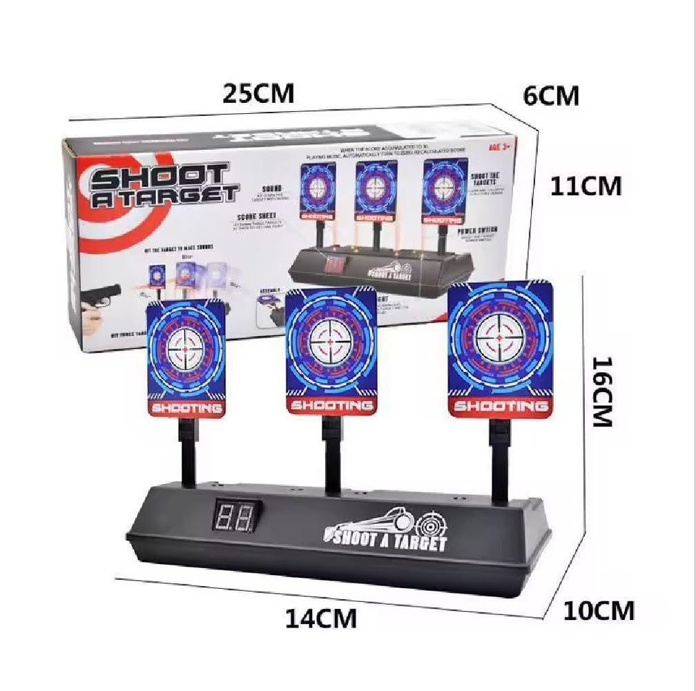 Electric Auto-Reset Shooting Target Game, Automatische Elektrische Zielscheibe Spielzeug, Zielscheibe mit Spielzeug Pistole & 10 Schaumstoffdarts, Geschenke für Junge Mädchen ab 6 7 8 9 10+ Jahre