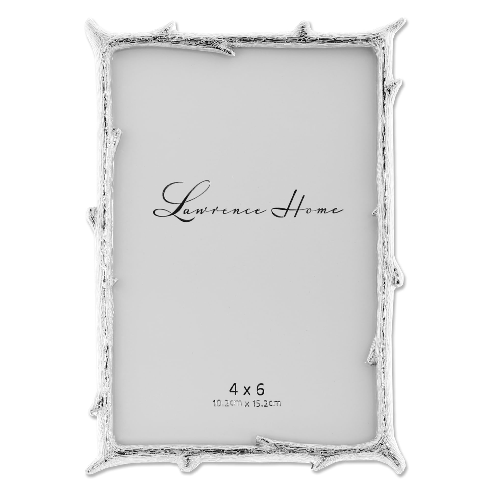 Lawrence Frames 712646 4x6 Silver Metal Natural Branch Design Picture Frame