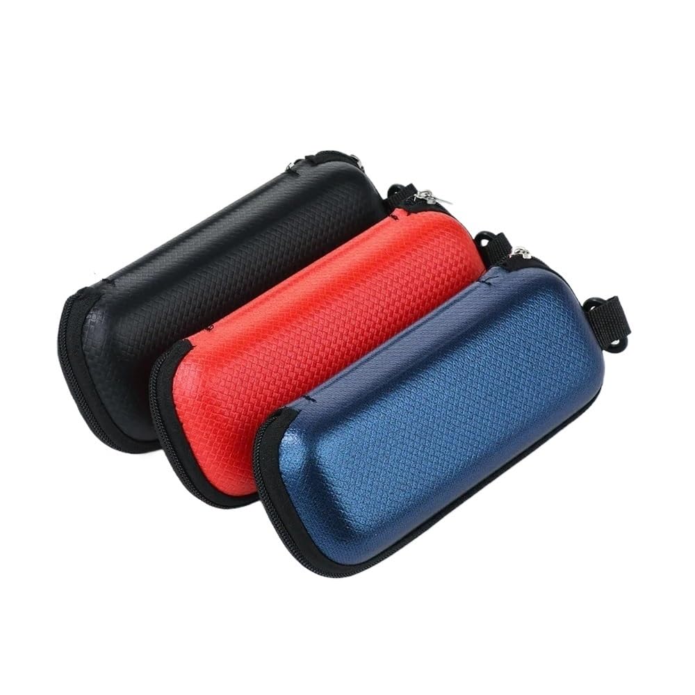 Viewring - Funda rígida portátil para gafas para mujeres y hombres, caja roja con cordón protector de cremallera