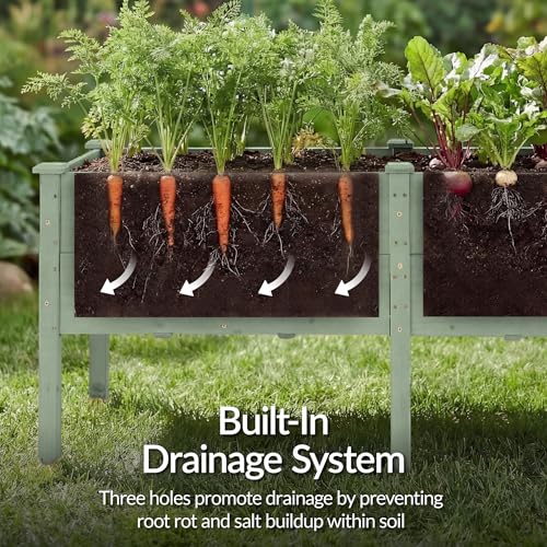 Image of Best Choice Products 72 inch x 24 inch x 30 inch Raised Garden Bed with Extra Deep 16 inch Depth, Elevated Wood Planter Box Stand for Backyard, Patio, Balcony, Natural Fir Wood - Sage