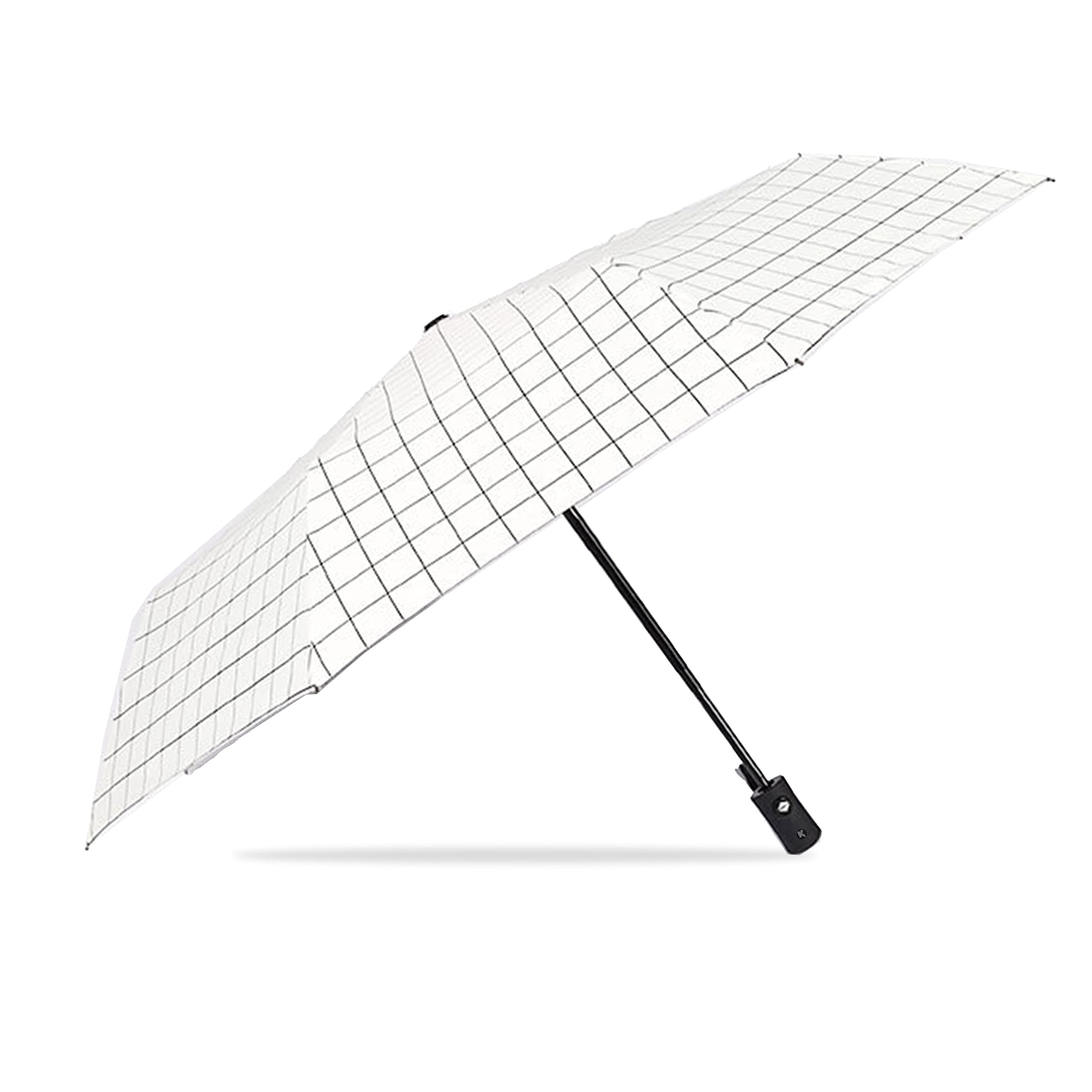 Kraptick Check-Printed Automatic Umbrella, Umbrella for Rain, Wind Proof Umbrella, Water-Proof Umbrella for Men/Women/Boys/Girls/Kids, Travel Umbrella with Automatic Mechanisms for Open and Close