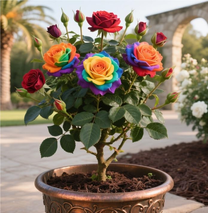 Naturale Bulbi di Rosa - Perenne, Colori vivaci, Bassa Manutenzione, Decorazione d'Interni-5 Bulbi-E
