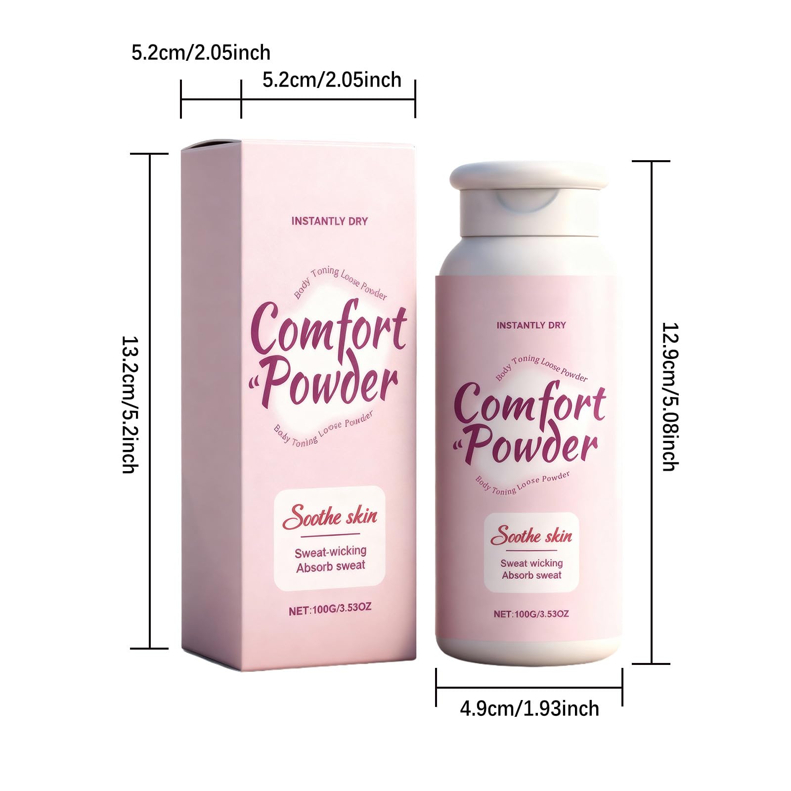 Comfort Powder, pewność siebie i ten puder do ciała bez talku absorbuje pot, zapobiega otarciom przez cały dzień, pielęgnacja całego ciała dla kobiet (1)