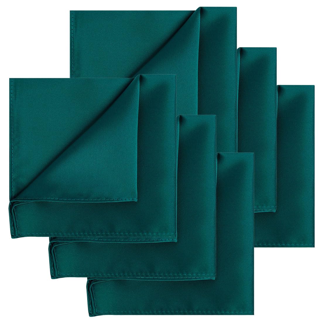 KissTies 6PCS Satin Pocket Square Plain Color Handkerchief Gift Set