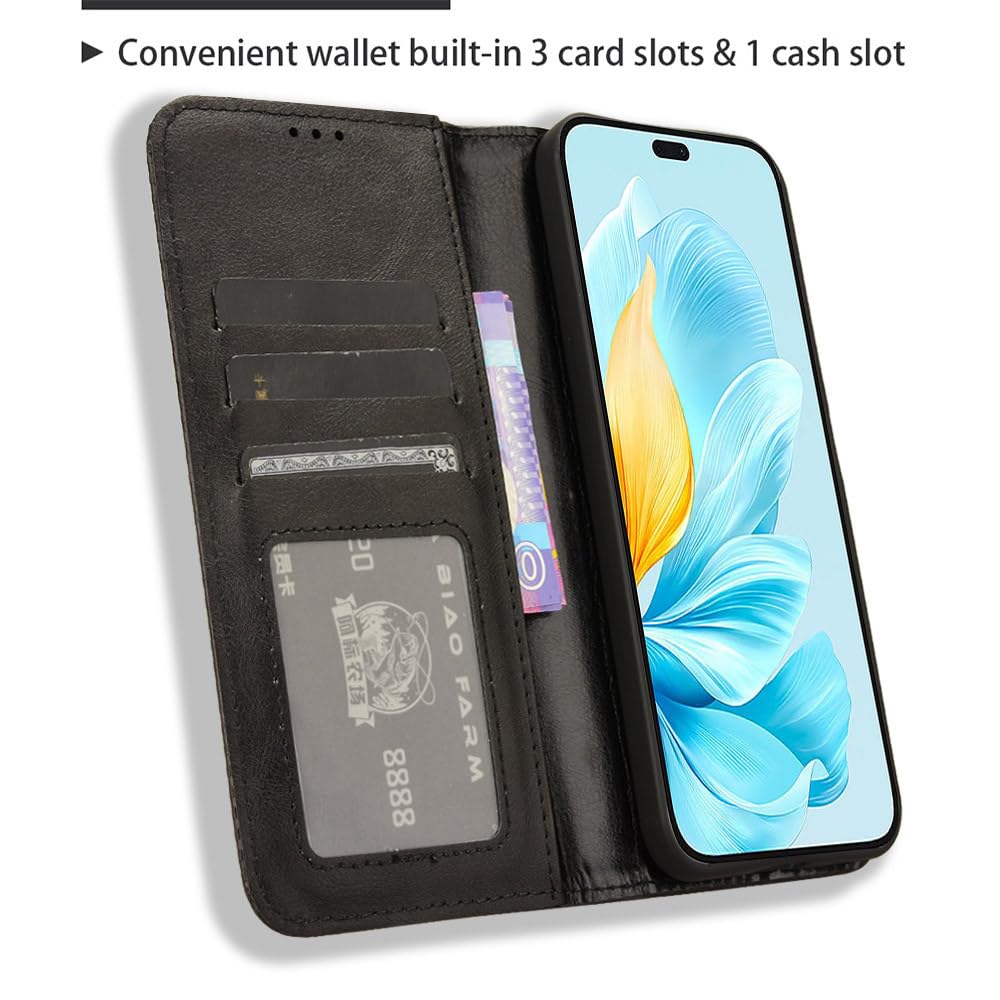 Acquista Custodia In Pelle Con Supporto A Libro A Libro A Tinta Unita Per Honor 200 Smart 5G Honor200 Lite X7C 4G X5B Plus X6B Custodia Magnetica Con Porta Carte Di Credito - Foto 6