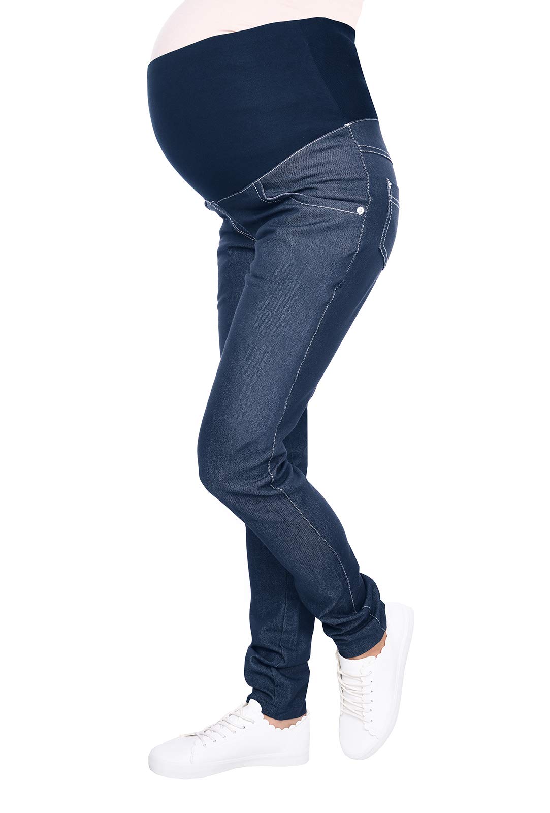 Mija - Pantaloni Eleganti Denim Jeans Snelli Premaman 9044