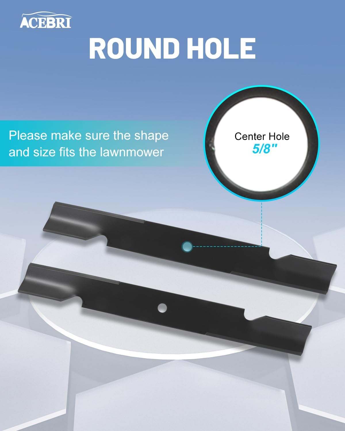 ACEBRI Mower Blades 61 inch for Oregon 91-626, 61 inch mower blades for Scag 48111 481708 for Ferris 5020842 5101755 for Simplicity 5022808ASM for Snapper 7075770,6 pck