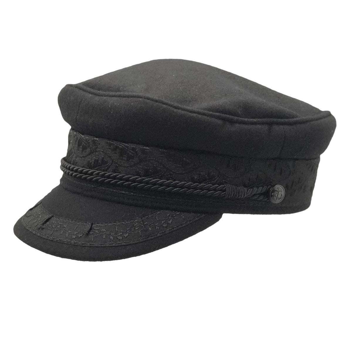 Essence of Europe Gifts Deluxe Black Dutch or Aegean Greek Fisherman Hat with 100% Wool Body and Polyester Finish | Dutch Gift Outlet (Medium)