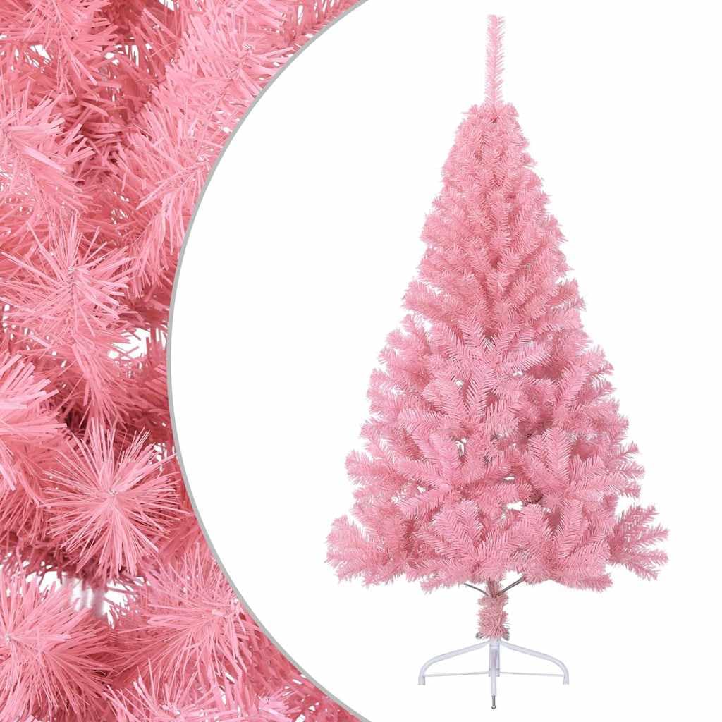 Albero di Natale artificiale rosa, 150 cm, con supporto