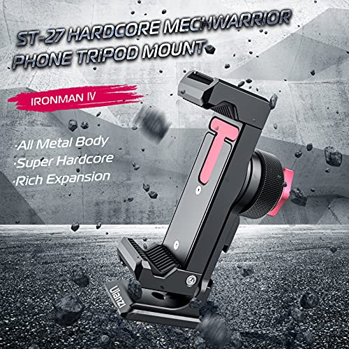 ULANZI ST-27 Metall Handy Stativ Adapter, Handyhalterung mit 3 Cold Shoe, Arca-Swiss Handy Halterung Stativ mit 1/4" Schraubenloch… – Ansicht 2