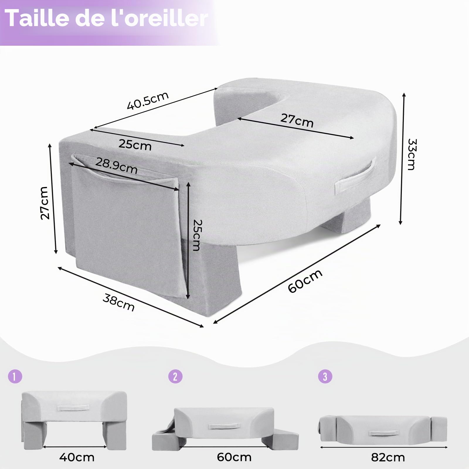 Babenest Coussin de lecture pour les genoux, les accoudoirs, les jeux de travail