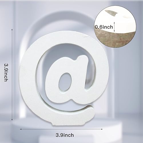 Miniatura 9 de AOCEAN Letras de madera blanca de 4 pulgadas, letras de madera sin terminar para decoración de pared, letras decorativas de pie en rodajas,