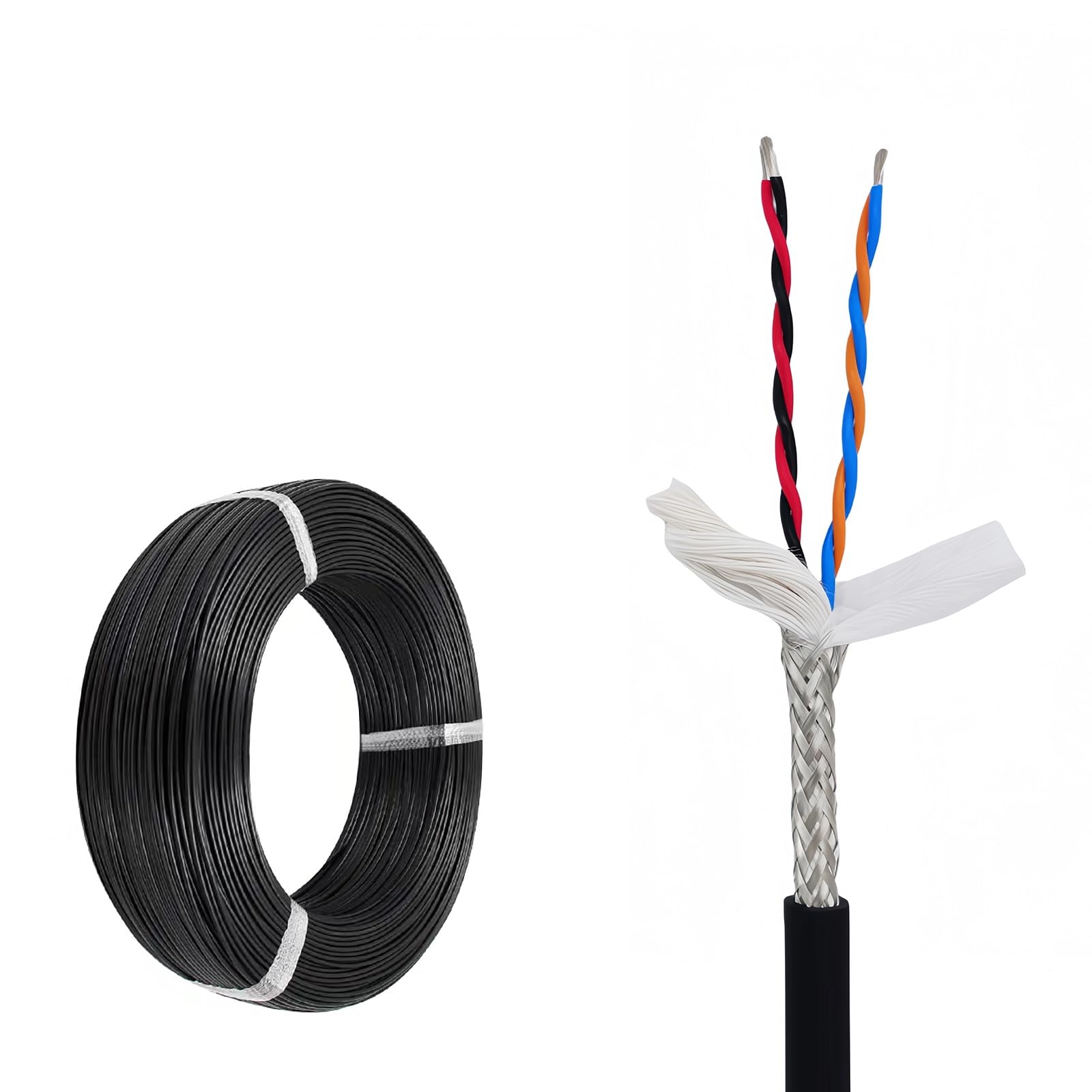 Ekranowany kabel alarmowy, Kabel skrętkowy ekranowany UL2464 22AWG 300 V -20°C do 80°C 4-20 żył(25ft,22AWG-14C)