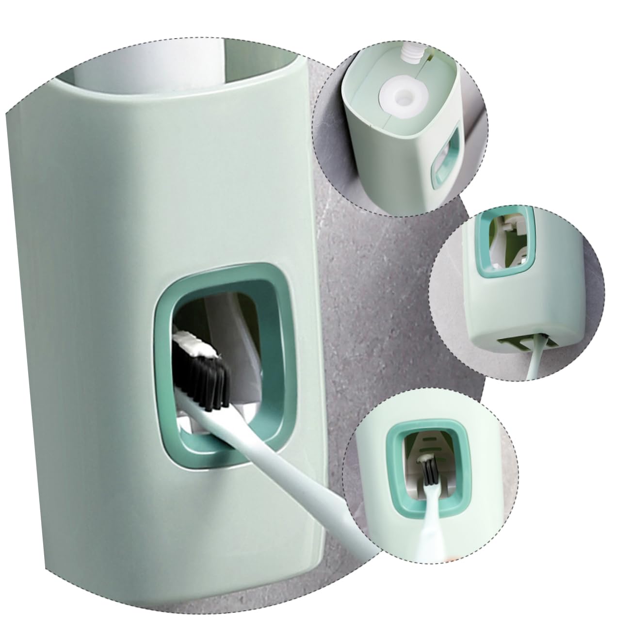 FOMIYES 2pcs Wall Mounted Toothpaste Squeezer Dispenser PP Toothpaste Holder for Bathroom Lazy Person Toothpaste Squeezer Set + No Drill Installation