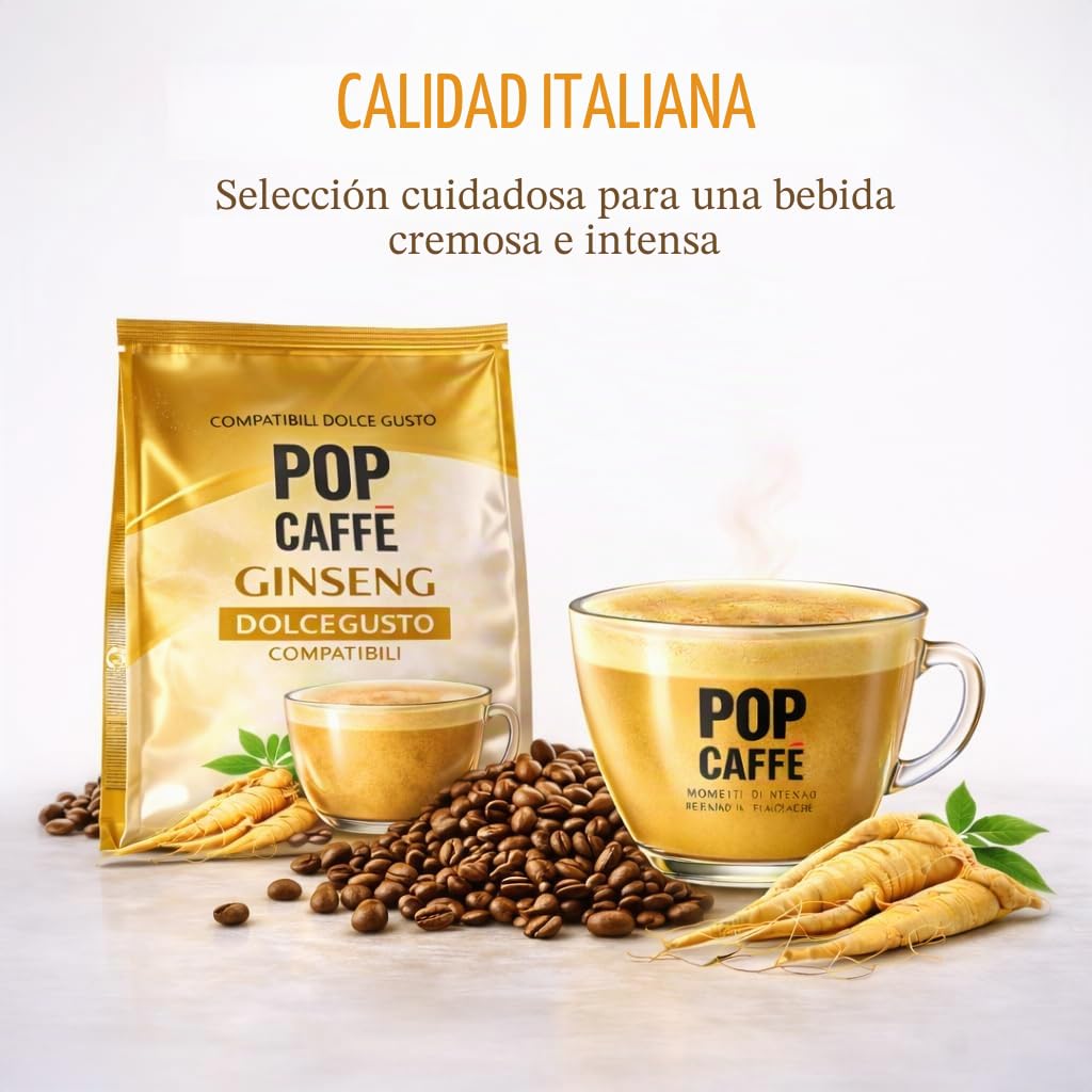 POP CAFFE' Nescafé Dolce Gusto compatible con 160 cápsulas Ginseng