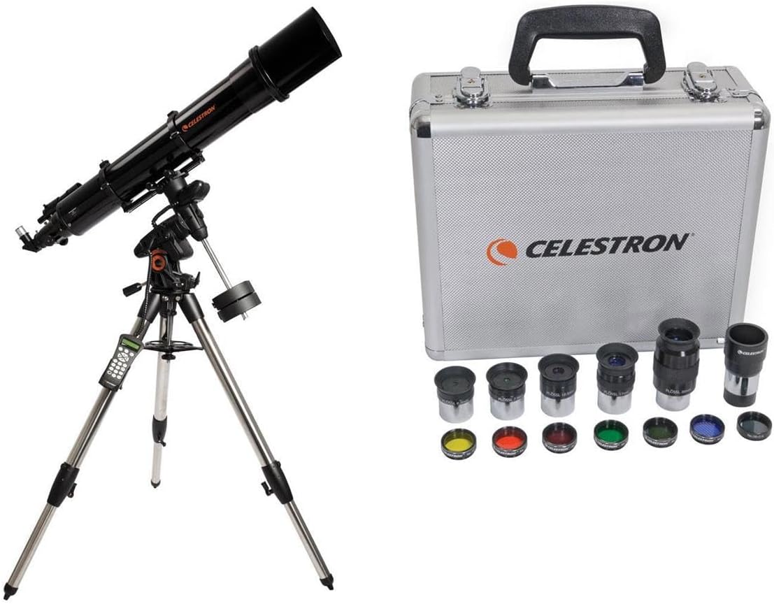 Celestron Advanced VX 6" Refractor Telescope - with Deluxe Accessory Kit (5 Celestron Plossl Eyepieces, 1.25" Barlow Lens , 1.25" Filter Set, Accessory Carry Case