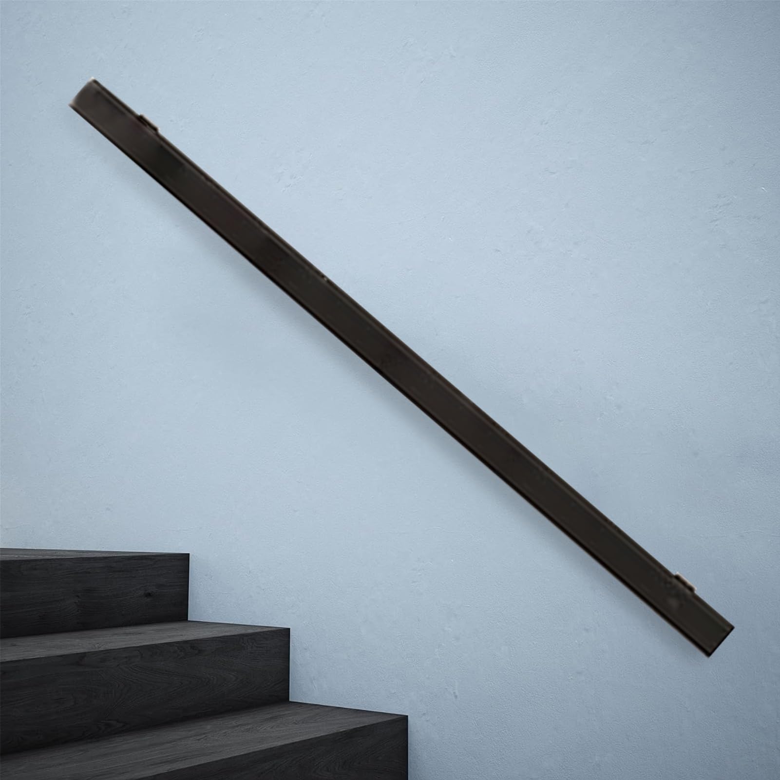 Rampe d'escalier de 1 à 20 pieds avec barre d'appui de sécurité noire