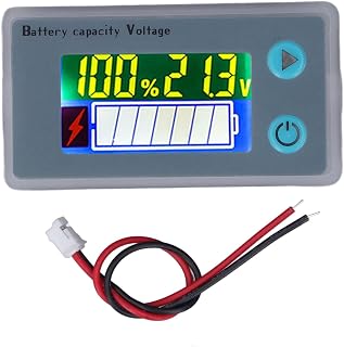 LCD Digital Display Battery Capacity Voltage Tester for Lithium Iron Acidic Batteries, Alarm Function, 10-100V, Suitable for Electric Vehicles
