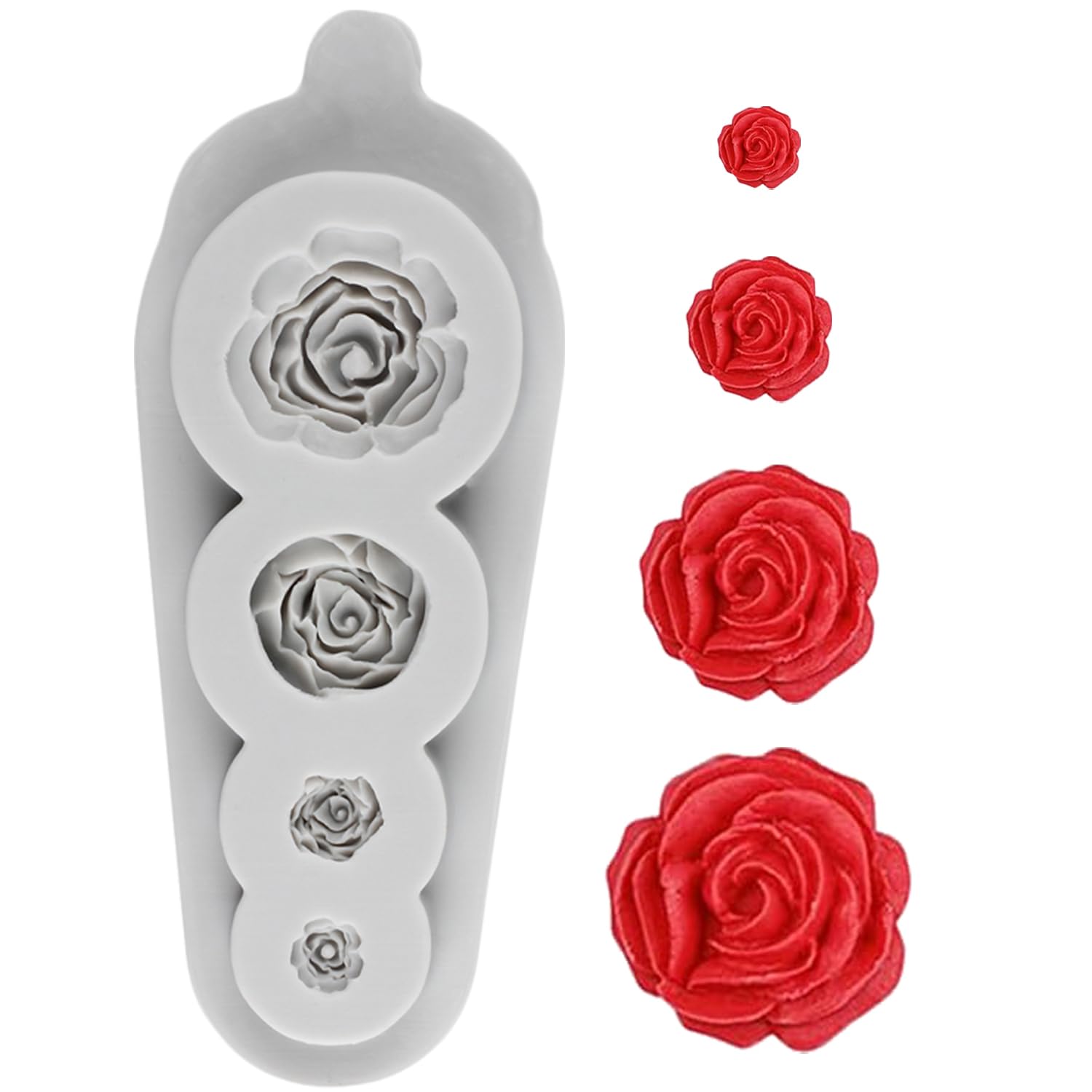 Sijiangmold Rose Silicone Mould Rose Flower Fondant Moulds