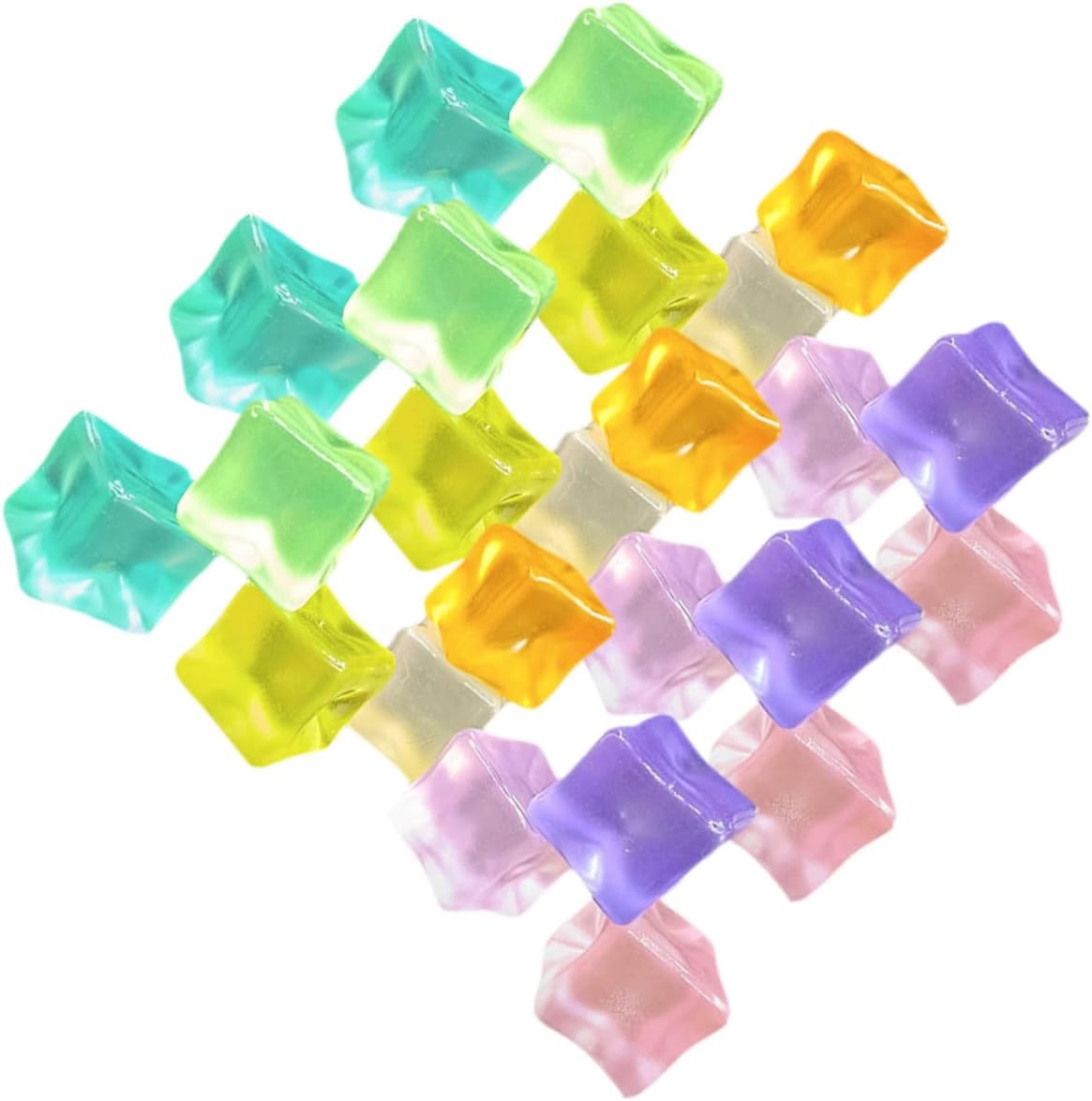 Cabilock 150pcs Luminous Acrylic Ice Cubes Realistic Fake Ice Props for Photography Home and Wedding Centerpieces Reusable Simulation for Vases and Fish Tanks
