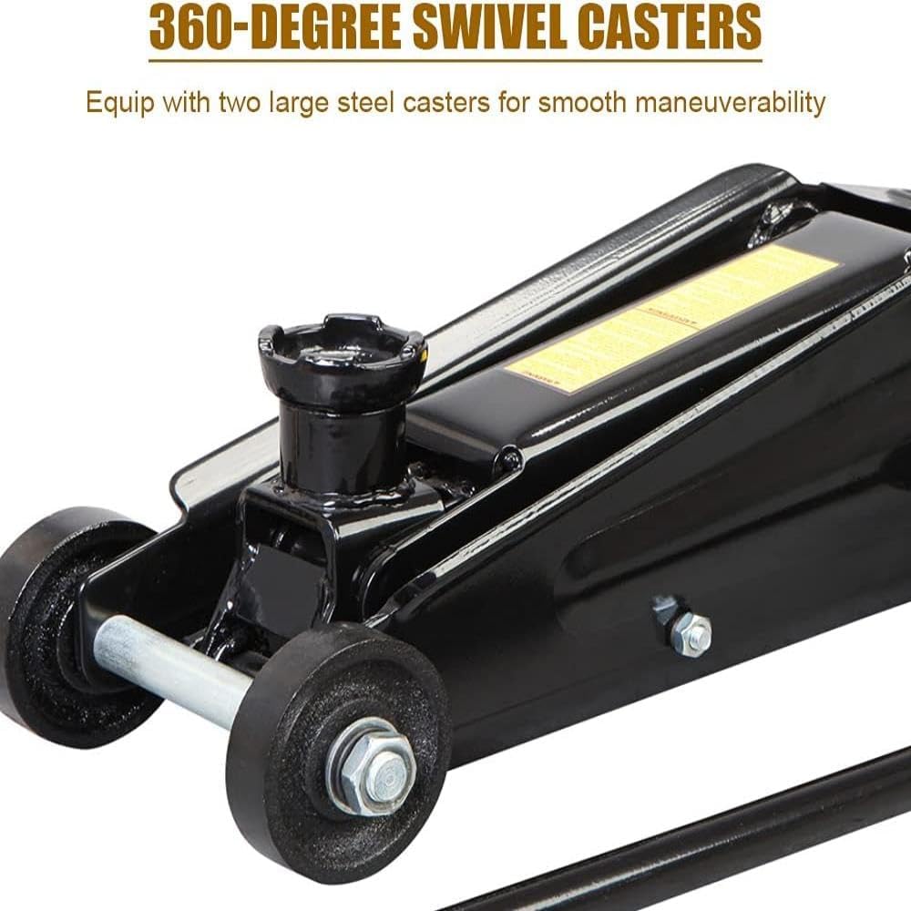 3 Ton(6,600 lb) Hydraulic Floor Jack - Heavy Duty Service Trolley Jack with Extra Saddle - Low Profile Design for SUVs & Extended Height Trucks - Black, T83006