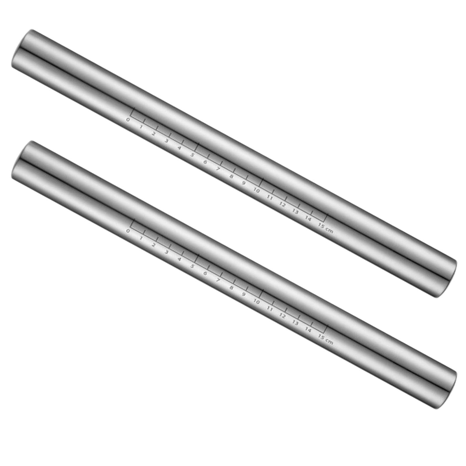 Nudelholz Nudelrolle Nudelwalker 1 2 3 PCS Edelstahl Skala Nudelholz, Gerade Fondantrolle Mit Hohlem Design, Unverzichtbare Teigrollen Für Pizza Keks Kuchen Knödel Nudeln(2PCS LxD 33x3.2cm/13x1.3in)