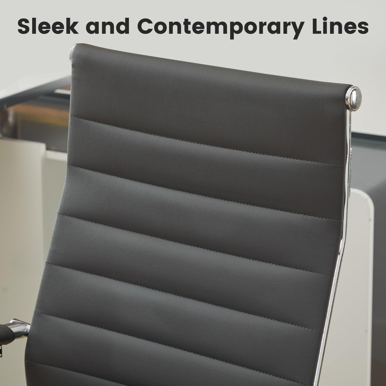 Office Desk Chair Leather, Conference Room Chairs with Wheels, Modern Executive Computer Guest Chairs with Arms.