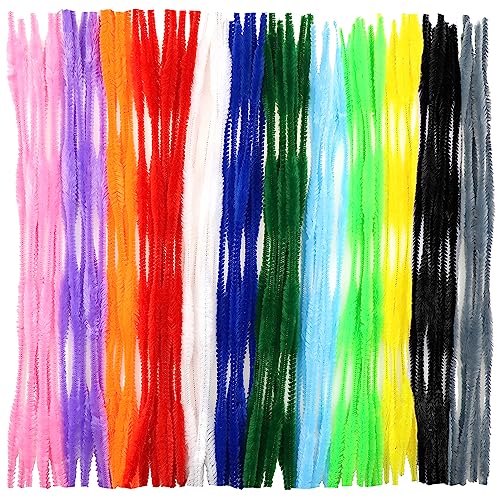 TOAOB 120pcs Fuzzy Bumpy Pipe Cleaners 12 Assorted Colors Chenill...