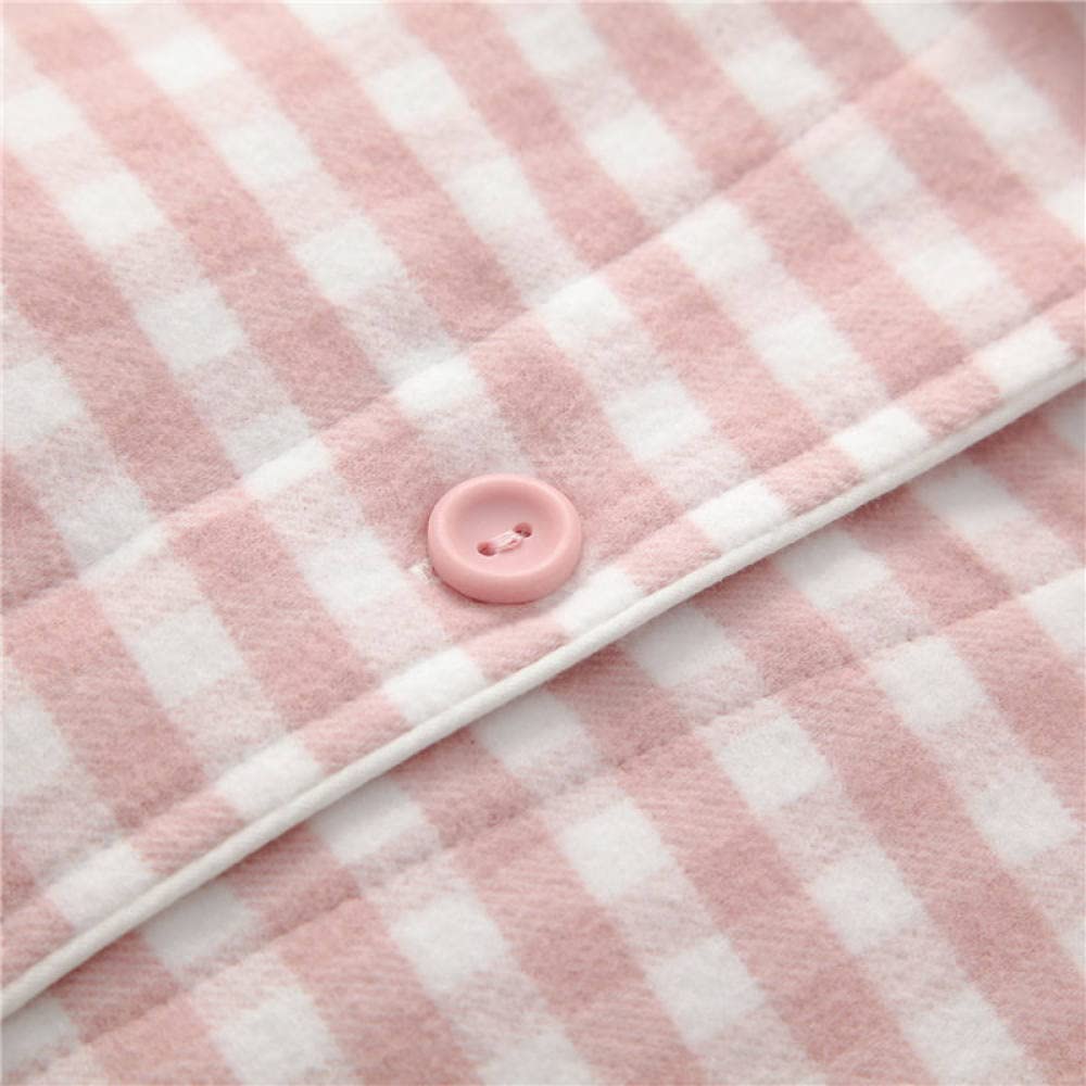 Pigiama Donna Corto - Semplice Pigiama in Cotone Scozzese Rosa Pigiama Spazzolato Set Casual Manica Lunga da Donna Pigiama Top & Pantaloni Abbigliamento da Notte Accogliente Loungewear