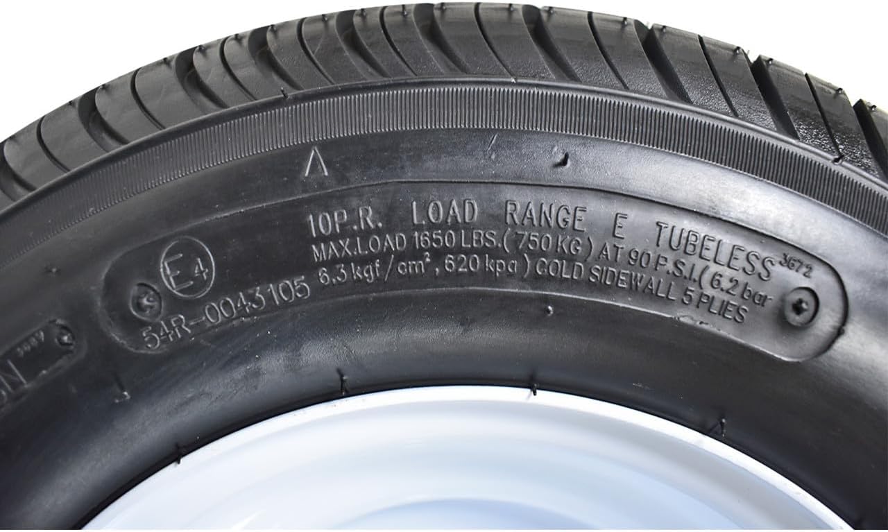 2PK RVpunk 20.5x8-10 Bias Trailer Tire with 10" Wheel - 5 on 4-1/2" - Load Range E
