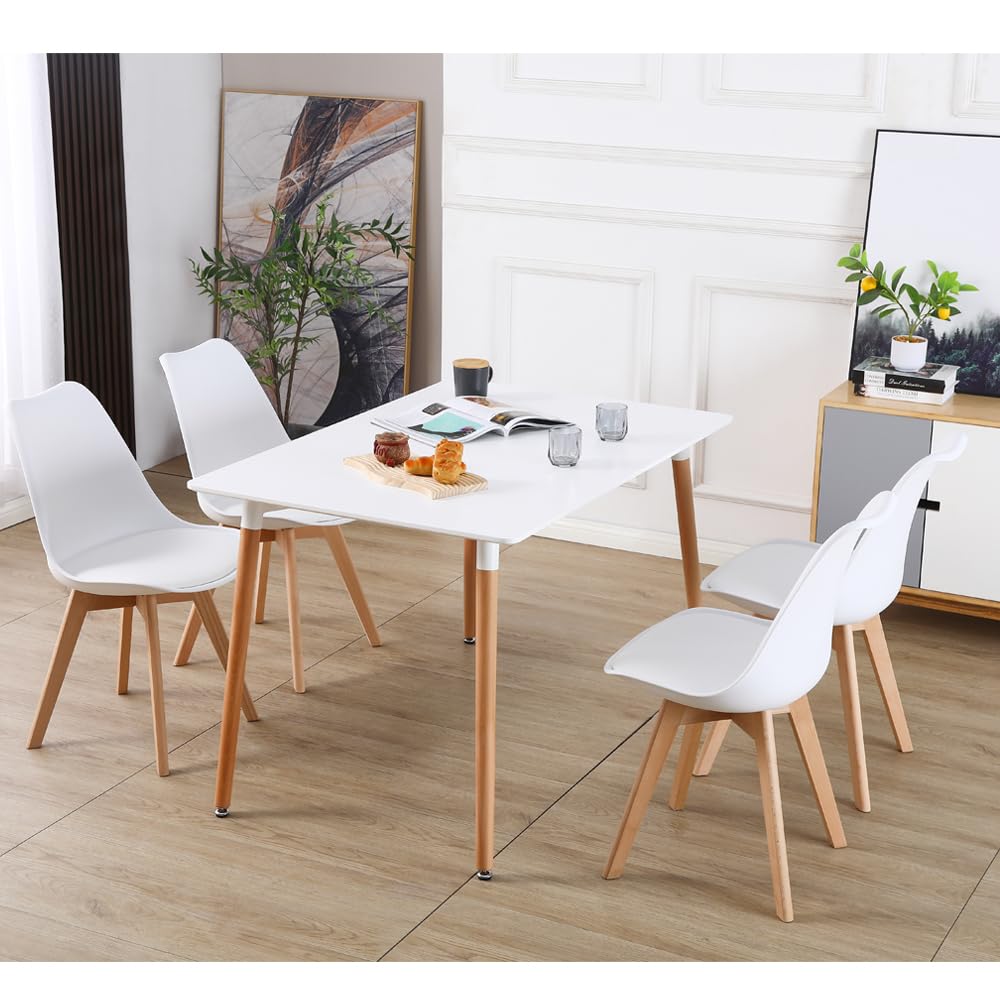 ダイニングテーブルとイームズチェア5点セット 食卓テーブル　ホワイト北欧セット Amazon.co.jp: Probasto ダイニングテーブルとイームズチェア