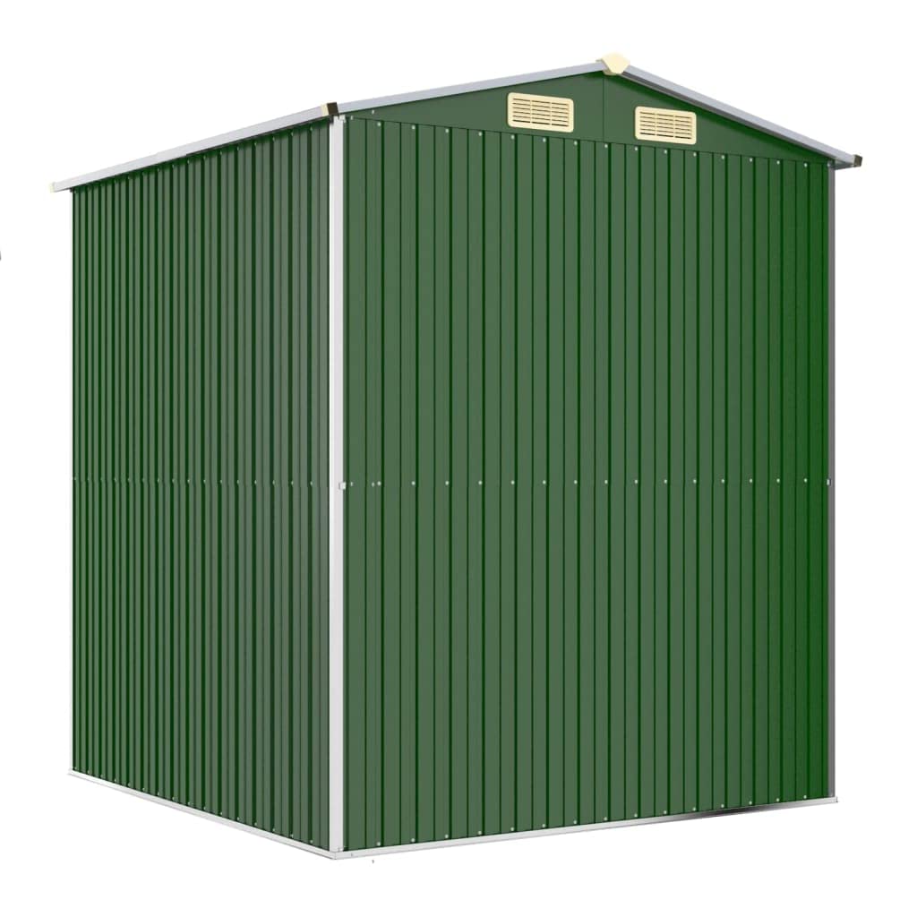 Geräteschuppen Gartenhaus Garten Schuppen Metallgerätehaus Wetterfester Gerätehaus Gartenschuppen für Fahrrad & Gartengeräte Grün 192x191x223 cm Verzinkter Stahl