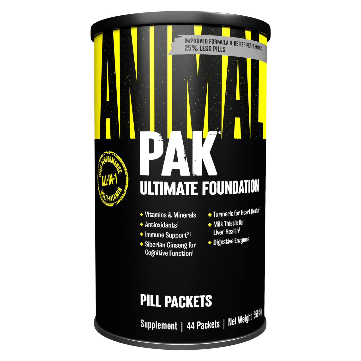 Pak Ultimate Foundation - 12-in-1 Multivitamin Complex with Vitamins, Minerals & Amino Acids - with Vitamin D3 K2 & Magnesium - 44 Packs of 8 Tablets Each
