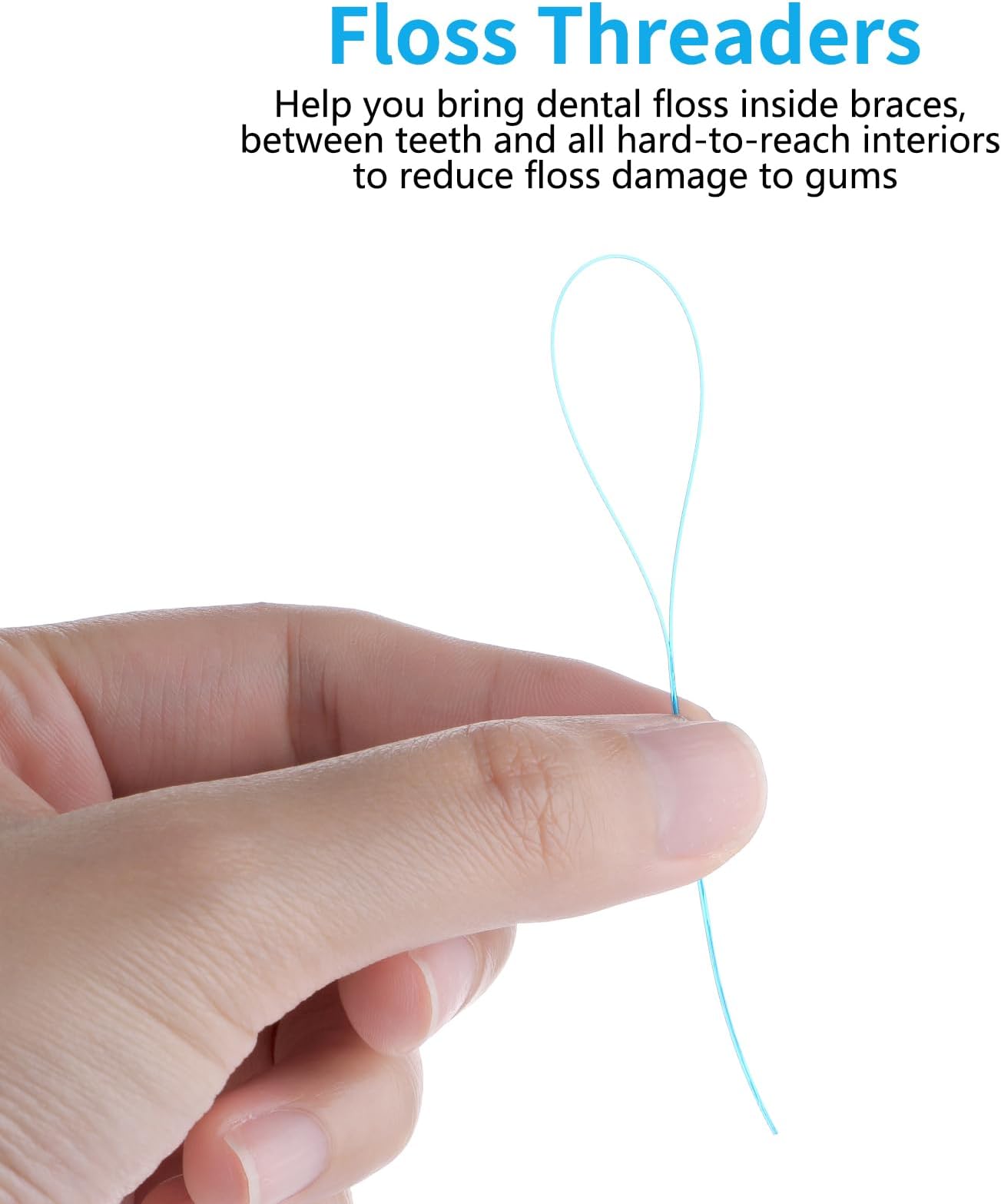 Amabro Dental Floss Threaders, 100PCS Dental Floss Deep Clean Dental Threader Interdental Floss for Braces Bridges Implants Oral Health Care 2Pack(Green)