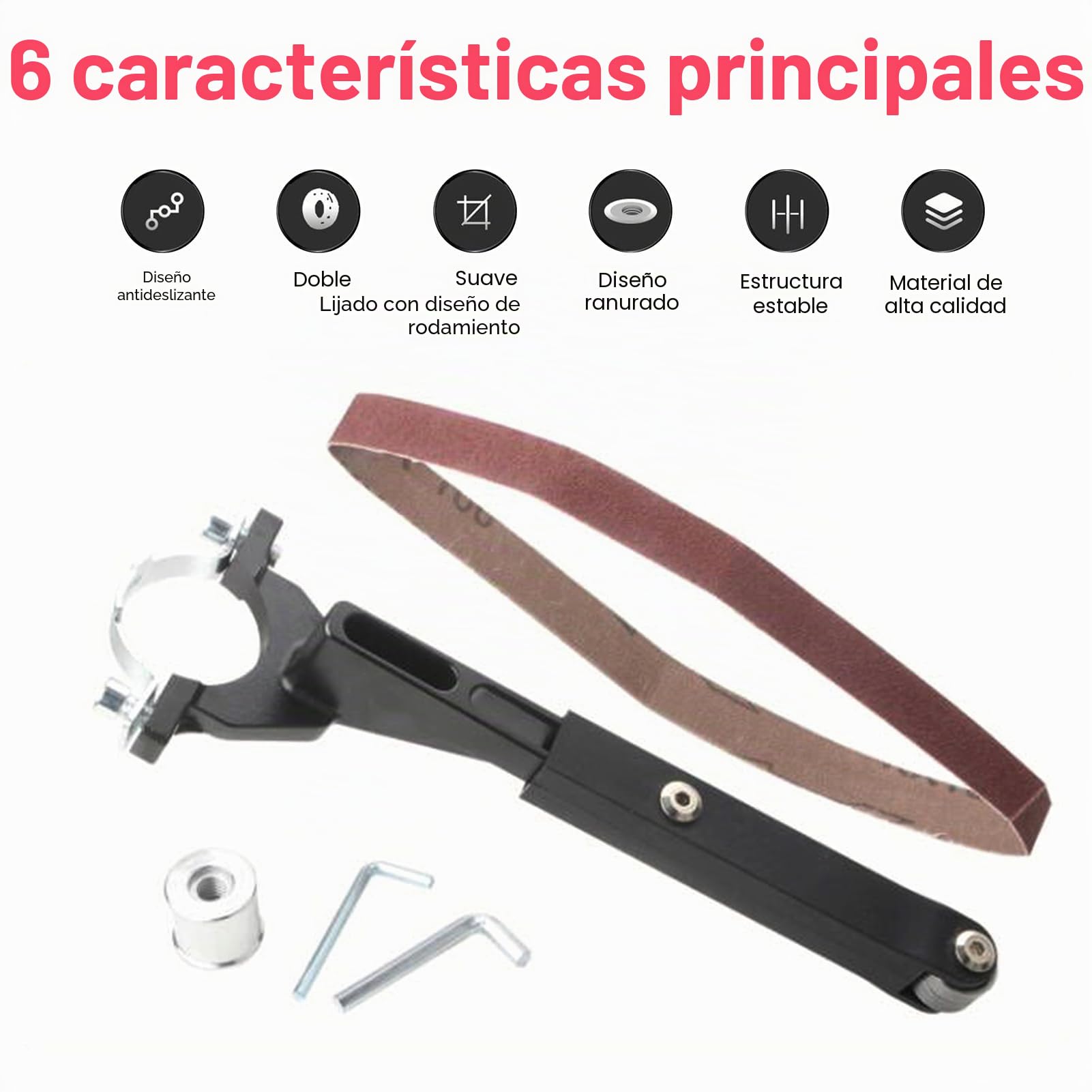 Weytoll Adaptador de Amoladora Angular 125 a Banda de Lijado, Accesorio de Amoladora a Lijadora, kit de Conversión de Lijadora para Carpintería para Amoladoras Angulares 100/125