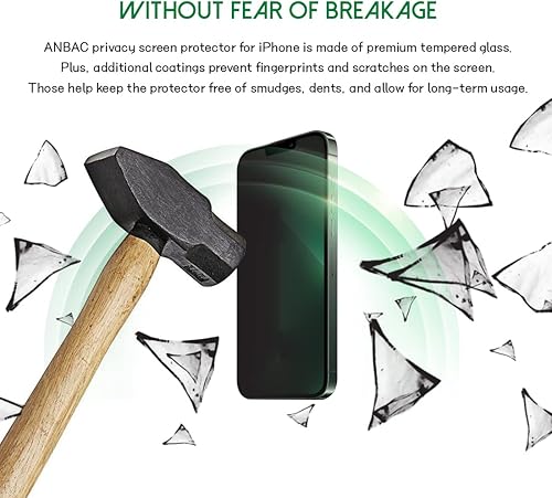 Miniatura 6 de ANBAC Compatible con Apple iPhone 14Plus13Promax Protector de pantalla de bloqueo de luz azul vidrio templado de 67 pulgadas con kit de herramientas