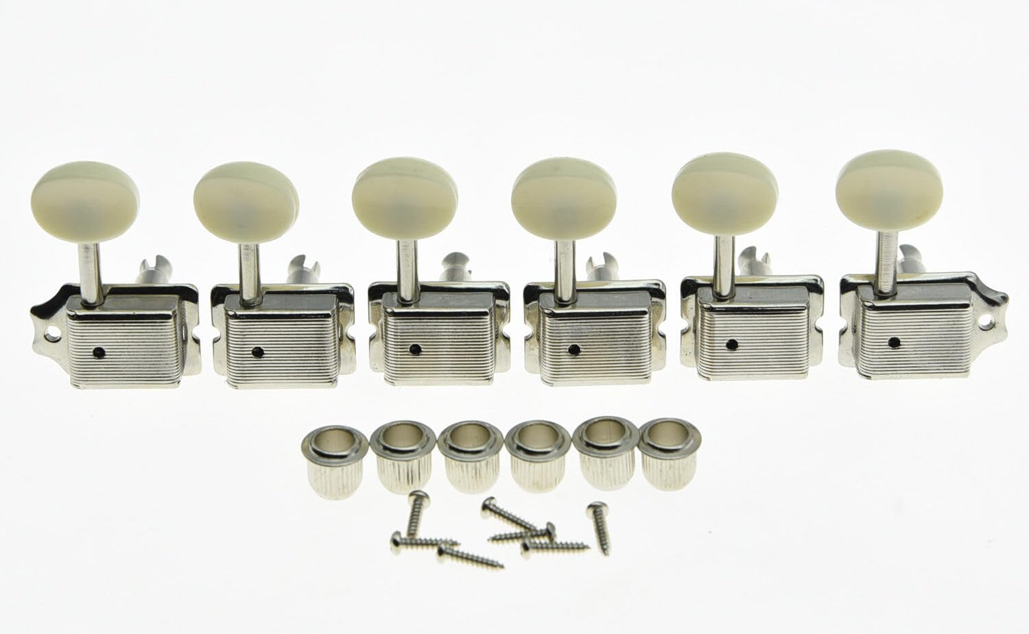 MINHTOANBV Part for Guitar Part for 6 Inline Strat/Tele Nickel w/Aged White Vintage Guitar Tuners Tuning Keys Pegs