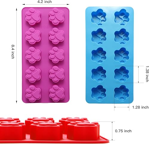 Miniatura 2 de 6 moldes de silicona para patas y huesos de cachorro, elegantes moldes de chocolate para hornear, moldes de goma antiadherentes, moldes