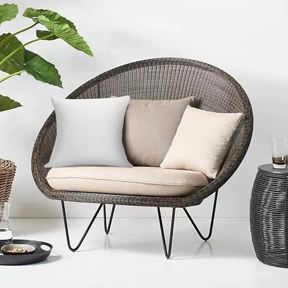 65 x 65 Outdoor Throw Cushion Inserts Set of 2 Waterproof Square Premium Decorative Couch Pillow Stuffers Form Large White Sofa Cushions Indoor